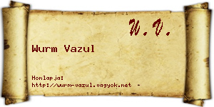 Wurm Vazul névjegykártya